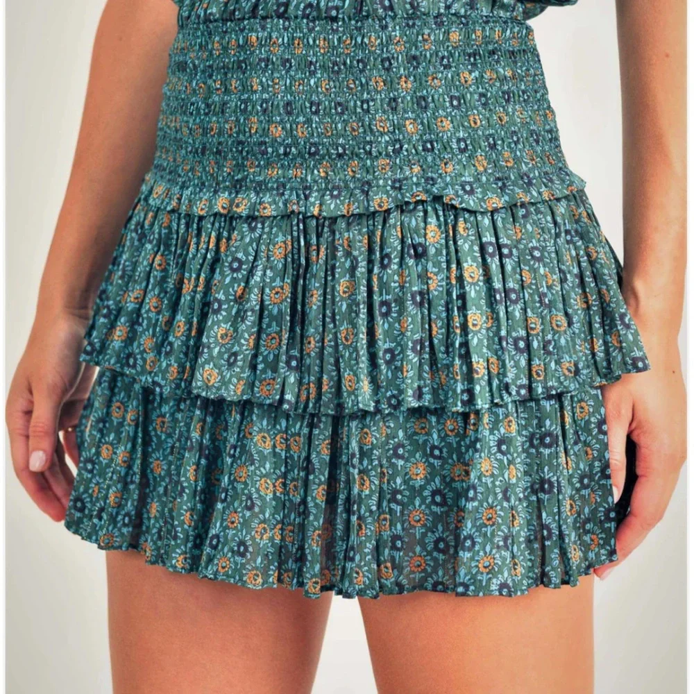 The Bobby Set - silk camo and ruffle skirt - Picture 3 of 5